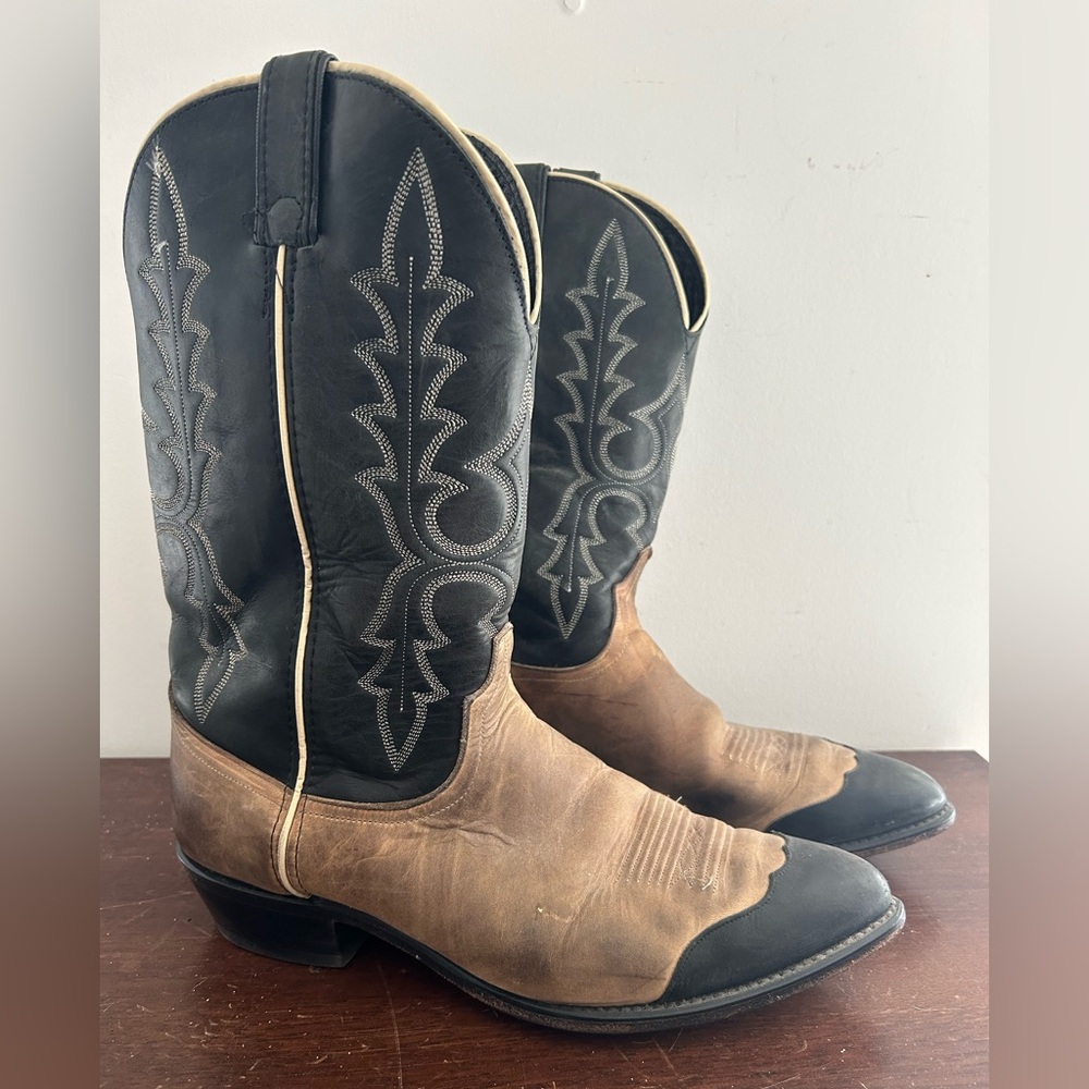 Code West Men's Black and Brown Cowboy Boots 10EE
